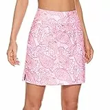 M MOTEEPI Tennisrock Damen Hosenrock Damen Sommer Golfrock 18' Skort Rock mit Hose Tennisrock mit 4 Taschen Kristallrosa L