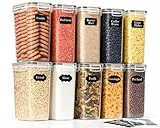 GoMaihe 10er Set 2L Vorratsdosen: Luftdichte Frischhaltedosen mit Deckel | Aufbewahrungsbox Küche für Müsli, Mehl, Nudeln und Zucker | BPA-FREI | Spülmaschinenfest | Inkl. Etiketten & Marker