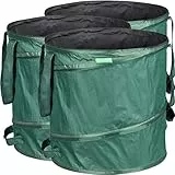 GardenMate 3x Pop-up Gartensack 85l - Selbstaufstellend aus robustem Polyester Oxford 600D Gewebe