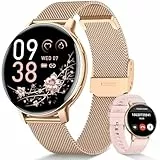 SWGOTA Smartwatch Damen, 1,39' Fitnessuhr mit Telefonfunktion 24H Pulsuhr SpO2 Schlafmonitor Menstruationszyklus 120 Sportmodi 400 Zifferblätter Schrittzähler Fitness Tracker IP68 iOS Android Roségold
