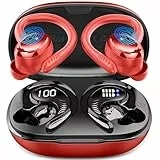 Hupoaf Impermeabili Bluetooth 5.4 Kopfhörer Sport, 2025 In Ear Kopfhörer Kabellos Bluetooth mit 6D Stereo/4 ENC Mic, 50H Noise Cancelling Earbuds, Sportkopfhörer Over-Ear mit Ohrhaken