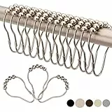 2 Lb. Depot Duschvorhang-Ringhaken – gebürstetes Nickel-Finish – hochwertiger Edelstahl 18/8 – Sicherungsringe mit leicht gleitenden Rollen – fünf Ausführungen erhältlich – 12er-Set