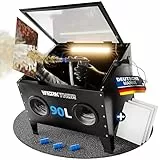 Werkthor Sandstrahlkabine 90 Liter - Sandstrahlgerät für Holz & Metall mit Strahlpistole & 4 Keramikdüsen - Sandstrahler zur Aufbereitung - 25 Gallonen