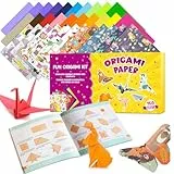 Pigipigi Kids Origami Papier Set für Kinder, 160 Blatt mit 60 verschiedenen Motiven und Bastelanleitung, Kreatives Bastelmaterial für Mädchen und Jungen ab 4 Jahren (Animiert)