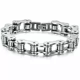JewelryWe Schmuck Edelstahl Biker Armband Fett und Chunky Kette Partnerarmband Herrenarmband, 20,5cm Breite 12mm Silber