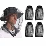 4 Stück Schwarz Mückenschutz Haube Anti-Insekten Geeignet für Outdoor, Camping, Reisen