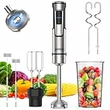 Ganiza Stabmixer, 5-en-1 Pürierstab, 1200W Stark Leistung, mit Geschwindigkeitsregelung & TURBO-Taste, Hand Blender mit Doppel-Milchaufschäumer, Für die Zubereitung von Soße, Suppen, Milchshake