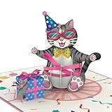 papercrush® Pop-Up Karte Geburtstagskatze - Lustige 3D Geburtstagskarte mit Katze für Frauen, Freundin & Mädchen - Besondere Glückwunschkarte mit Katzenmotiv zum Geburtstag von Katzenliebhaber