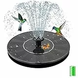 Solar Springbrunnen mit 3.5 Watt, 1200mAh Akku, 2025 Upgrade Solar Teichpumpe Wasserpumpe - Arbeiten an Trüben Tagen, Solar Schwimmender Fontäne Pumpe mit 6 Düsen für Garten,Vogel-Bad,Fisch(18cm)