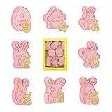 MIUTME Ausstechförmchen Ostern, 8 Stück Ausstechformen Ostern Set, Plätzchen ausstecher 3D Set, Ausstecher Hase｜Keksausstecher Ostern, Ideales Ostergeschenk & für Osterplätzchen