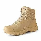 Dannto Herren Military Stiefel Tactical Arbeit Stiefel Army Stiefel Wanderstiefel Trekkingstiefel Atmungsaktive für Outdoor Camping Wandern Bergsteigen Wüsten Offroad Angeln Jagen (Khaki,41)
