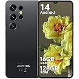 OUKITEL C2 Handy Ohne Vertrag - 16GB+128GB /1TB Smartphone Günstig Android 14, 6.52 Zoll Smartphone Ohne Vertrag, 5000mAh Simlockfreie Handys, 13MP+5MP, Dual SIM 4G Face ID/OTG/GPS/3.5mm Jack,Schwarz
