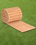VEVOR Gartenweg Rollweg, 727x43 cm, Ausrollbarer Holzweg, Außengehweg aus Zedernholz mit Drahtseilverbindung, Gartentritt, dekorativer Holzweg, Trittplatten im Garten, Hinterhof, Terrasse