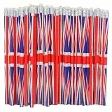 NUOBESTY Bleistifte Mit Britischer Flagge 60 Stück Britischer Bleistift Union-Jack-Flagge Bleistifte Mit Englischer e Internationale Patriotische Mit Radiergummi