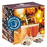 Corasol Premium Tee Adventskalender 2025 für Zwei (Paare & Pärchen) mit liebevollen Spruchkärtchen & 2 x 24 fruchtigen Teemischungen im Pyramidenbeutel (178 g)