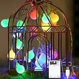 Fulighture Led Kugel Lichterkette, 5M(16.41ft) 40er Globe Led mit Batteriebetrieben und USB-Port Stromversorgung, Bunt, IP65 Wasserdicht, Lichterkette für Garten Hochzeit Balkon Deko