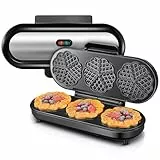 FOHERE 1200W King Size Waffeleisen, 15 Herzwaffeln in 2 Minuten, Herzwaffeleisen mit 3 Antihaftbeschichteten Backflächen für klassische Herzwaffeln, Backampel, Edelstahl, ideal für Familie & Party