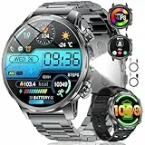 LIGE Smartwatch Herren 1000 mAh Akku,1.85'' Großes Display Smart Watch/LED Taschenlampe mit Telefonfunktion,Wasserdicht Fitnessuhr mit 110+ Sportmodi Herz-/Schlaftracking für Android iOS