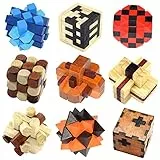 Knobelspiele Holz, 3D Knobelspiele für Erwachsene, Geschicklichkeitsspiele Erwachsene, Geduldsspiel für Erwachsene, Logikspiele für Erwachsene, Spielzeug Geschenk Set für Erwachsene & Kinder