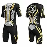 Lo.gas Herren Pro Trisuit Kurzarm Triathlonanzug für Rennen und Triathlon-Wettkämpfe -Triathlon-Anzug für Herren Orange 2 Large