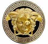 Handgefertigtes Wandrelief Kopf der Medusa Grieschische Antik Schwarz-Gold 50cm NEU