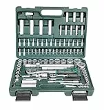 Brüder Mannesmann Steckschlüsselsatz, 94-teilig - Werkzeugkoffer mit Ratschen, Schraubendreher, Verlängerungsstücken, Stecknüssen & Bits - mit 12,5mm (1/2”)- und 6,3mm (1/4”)-Antrieb | M98410