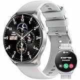 IOWODO Smartwatch Damen Herren 2025 | 1.43' AMOLED Always-On Display | Bluetooth-Anrufe | IP68 Wasserdicht Fitnessuhr mit 100+ Sportmodi | 24/7 Pulsmessung+SpO2+Schlaf | 7 Tage Akku+Schnellladung