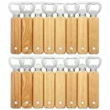 Gravierbare Flaschenöffner aus Holz, 16 Stück tragbare Bierflaschenöffner für Getränke, Apfelwein, Bar, Heim-Gadgets