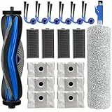 19-teiliges Zubehör-Set für Ecovacs Deebot X9 Pro Omni / X9 Pro Roboter-Staubsauger, Ersatzteile, 1 Hauptbürste, 1 Wischrolle, 6 Staubbeutel, 4 Filter, 6 Seitenbürsten