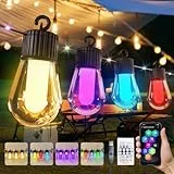 Traumheim 15M LED Lichterkette Außen, IP 65 Wasserdicht Bunt Strom 20 RGB S14 Glühbirne, Smart App mit 99+ Modi und Timer, für Outdoor Terrasse, Hinterhof, Party, Hochzeit, Garten, Balkon (USB)