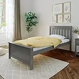 Max & Lily Bett 90x200cm inklusive Lattenrost, Kinderbett mit Stauraum unter dem Bett, Bettgestell mit Kopfteil, Holzbett aus neuseeländischem Kieferholz, grau