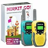 MIRKIT GO! 2er-Pack Walkie Talkies. Kinder Outdoor Spielzeug. 22 Kanäle, große Reichweite, Taschenlampe, LCD-Display. Kinder Geschenke - Elektronische Walkie Talkies für Kinder von 4-12 Jahren