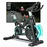 [2026 Aktualisierte]WENOKER Heimtrainer,Magnetwiderstand Stationäres Fahrrad für Zuhause,Indoor Bike mit Flüsterleise,Schweres Schwungrad und Verbesserter LCD-Monitor Blau