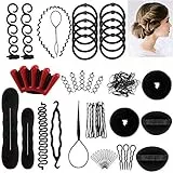 Winkeyes Hair Styling Set, Hair Design Styling Tools Zubehör DIY Haar Zubehör Hair Modeling Tool Kit Friseur Kit Set Magic Simple Fast Spiral Haar Flechten Werkzeug Set, 25 Stück