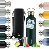Blumtal Thermosflasche 750ml - doppelwandige Trinkflasche Edelstahl 750ml - Isolierflasche 750ml BPA frei - Edelstahl Trinkflasche - Teeflasche - Trinkflasche Thermo 750ml - Sportflasche - Dark Green