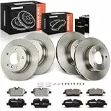 Frankberg Bremsensatz inkl. 4x Bremsscheiben + 8x Bremsbeläge Vorne Hinten Kompatibel mit 1er E81 1.6L 2.0L 2004-2011 Replace# 34116767144, 34116774050