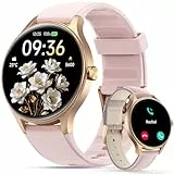 Woneligo Smartwatch Damen Herren Rund (2 Armbänder), 1.27' HD Zoll Touchscreen 40mm Smart Watch mit Telefonfunktion/KI-Sprachassistent, 120 Sportmodi, 3ATM Wasserdicht Smart Watch für iOS Android