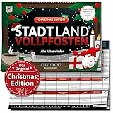 DENKRIESEN - Stadt Land VOLLPFOSTEN® - Christmas Edition - 'Alle Jahre Wieder' | DIN A4 Spielblock | Ab 9 Jahren | 50 Blatt | Partyspiel | Weihnachtsedition | 43 Kategorien | Geschenkidee