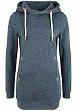 OXMO OXVicky Damen Sweat Hoodie Long Pullover Kapuzenpullover mit Kapuze Kordelzug Regular fit, Größe:L, Farbe:INS BL Mel (7989915)