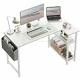 CubiCubi Schreibtisch L-Form, 100 x 70 cm Gaming Tisch mit 2 Ablagefächern, Wendbarer Eckschreibtisch Computertisch für Home Office, Studium und Gaming, Weiß