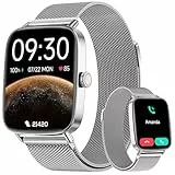 Smartwatch Herren Damen mit Telefonfunktion, 1,85' Fitnessuhr Smart Watch, 100+ Sportmodi Fitness Tracker mit Herzfrequenz/SpO2/Schlaf Monitor Schrittzähler, IP68 Wasserdicht Sportuhr für iOS Android