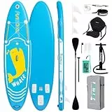 FunWater 10'6'' Aufblasbares Stand Up Paddle Board Ultraleichtes SUP mit ISUP 3 Finnen Verstellbarem Paddel Pumpe Rucksack Sicherheitsleine Sitz Komplett Set