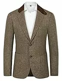 PaulJones Sakkos für Herren Sportlich mit Reverskragen Blazer Cord Sakko aus Wollmischung Braun M