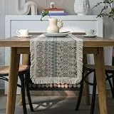 Skcess Table Runner Bunt, Jacquard mit Geometrie Muster Tischläufern Baumwolle und Leinen Tischläufer Hochzeitsdeko Tischdeko Tischdecke Läufer Modern Dekoration für Küche Party, 30x160cm