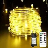 Liyade LED Lichterschlauch Aussen 10m 100 LEDs Lichtschlauch Außen Innen 8 Modi IP45 Wasserfest Lichtschläuche Leuchtschlauch Led Schlauch für Garten Fest Party Hochzeit (Warmweiß)…
