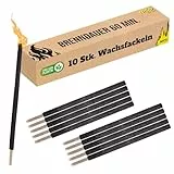 Nico Feuerwerk® 10 Stück Wachsfackeln, Brenndauer 60 Min. I hochwertige Fackeln aus Wachs mit Handschutz für Erwachsene & Kinder I Garten-Fackel für Outdoor Party, Event, Nacht-Wanderung