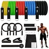 JATEKA Fitnessbänder 8er Set, Resistance Bands Widerstandsbänder Set, Widerstandsbänder mit Türanker, Griffe, Knöchelriemen, Tragbarer für Muskelaufbau und Pilates Männer Frauen