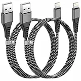 iPhone Ladekabel 1M 2Pack, USB Lightning Kabel Apple MFi Zertifiziert Ladekabel iPhone Schnellladekabel Nylon Lightning Kabel USB Schnellladekabel für i-Phone 14 13 12 11 Pro Max XS XR X 8 7 6 SE,iPad