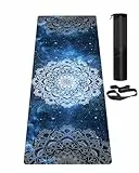 LaiEr Yogamatte, rutschfeste, Trainingsmatte mit Tragegurt, dicke Übungs- und Trainingsmatte für Yoga, Pilates und Fitness (183 cm x 61 cm x 6 mm)