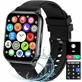 KIPTUMTEK Smartwatch Herren mit Telefonfunktion 1. 96' Damen Fitness Tracker 80+ Sportmodi, Pulsmesser SpO2 Stress EIN-klick Messen, Schlafmonitor, IP67 Schrittzähler Uhr für Android/IOS Schwarz